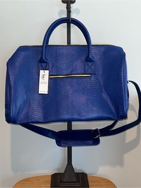 Tote&Carry Royal Blue Snake-Embossed Duffle/Satchel Bag – NWT